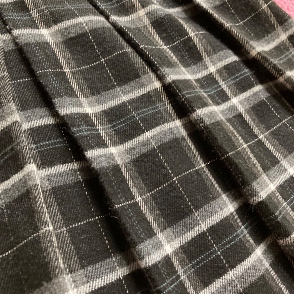 Vintage Honigman Schoolgirl Pleated Black Grey Plaid Button Front Miniskirt XS 0 - Picture 5 of 6